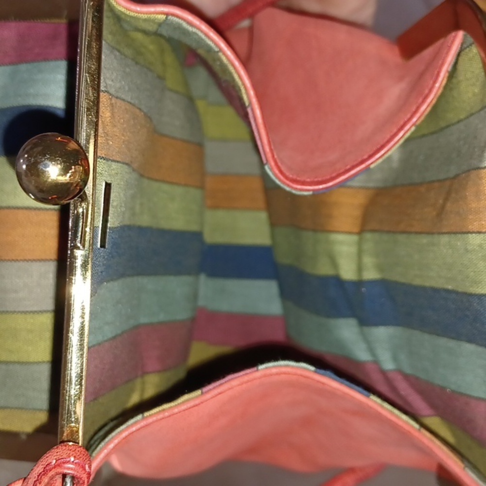 70's Bonnie Cashin Coach Kisslock Double Entry Swinger Bag Rare Zinnia(CORAL) - Picture 15 of 17